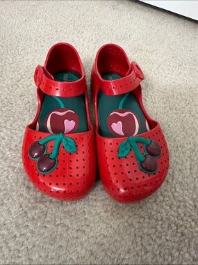 Mini Melissa Red Cherry Mary Jane Sandals